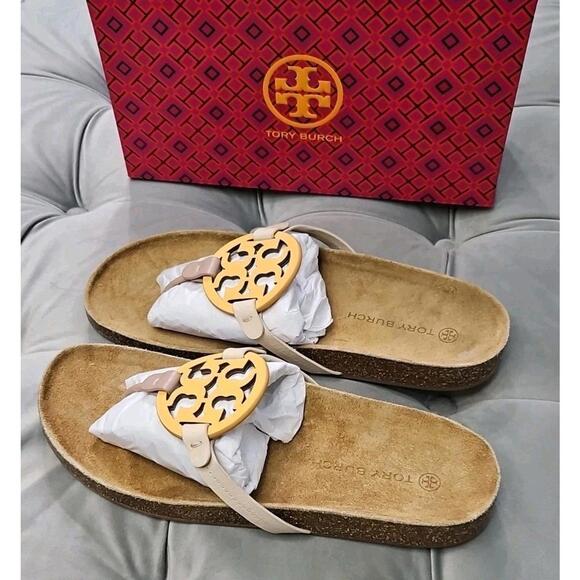 Tory Burch Miller Cloud Leather Sandals Womens Shoes 13 New - Picture 8 of 16